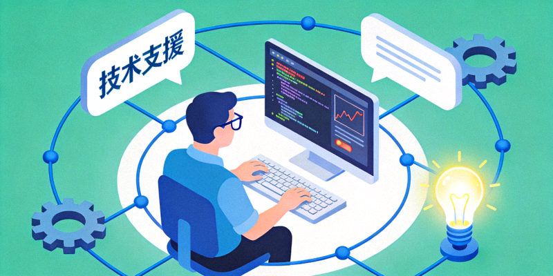 기술 지원 및 문제 해결을 상징하는 이미지